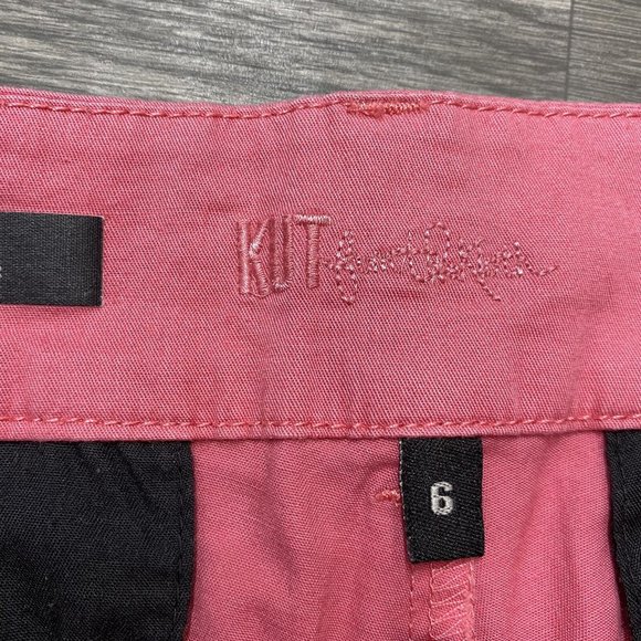 KUT FROM THE KLOTH Taylor Crop Trouser Mid Rise Pink Casual Pants Women's Size 6 - Picture 7 of 14
